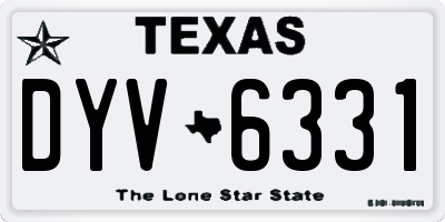 TX license plate DYV6331