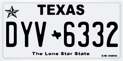 TX license plate DYV6332