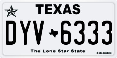 TX license plate DYV6333