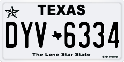 TX license plate DYV6334