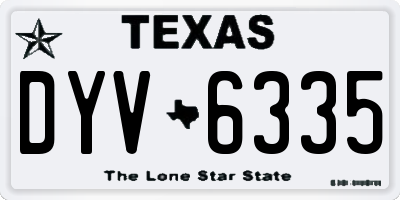 TX license plate DYV6335