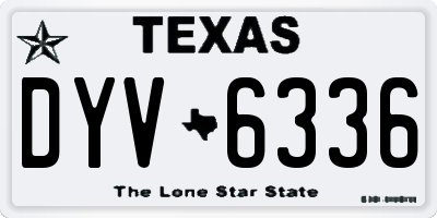 TX license plate DYV6336