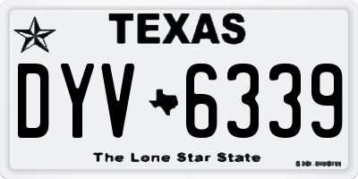 TX license plate DYV6339