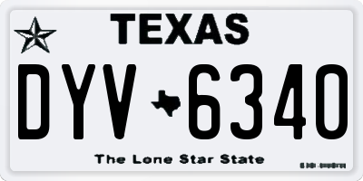 TX license plate DYV6340