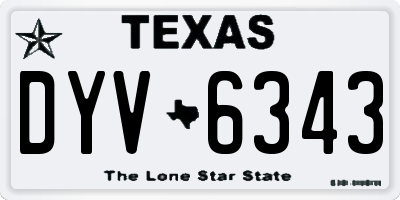 TX license plate DYV6343