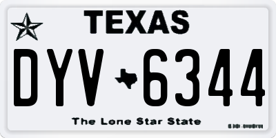 TX license plate DYV6344