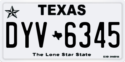 TX license plate DYV6345