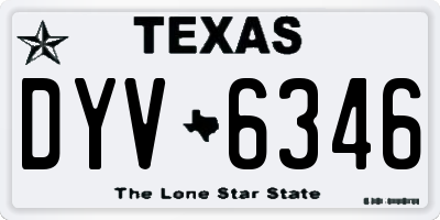 TX license plate DYV6346