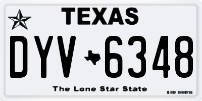 TX license plate DYV6348
