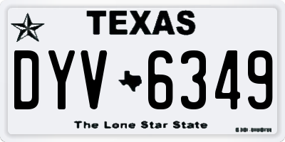 TX license plate DYV6349