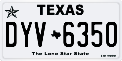 TX license plate DYV6350