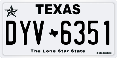 TX license plate DYV6351