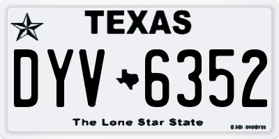 TX license plate DYV6352