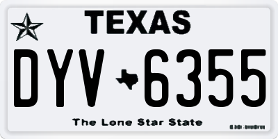 TX license plate DYV6355