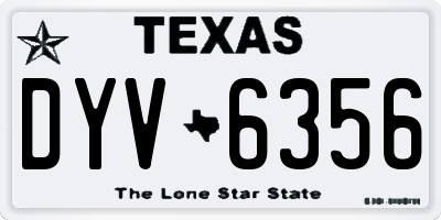 TX license plate DYV6356