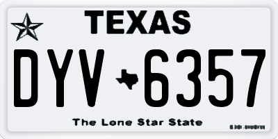 TX license plate DYV6357