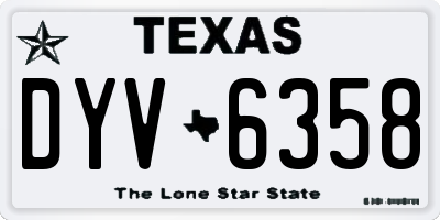 TX license plate DYV6358