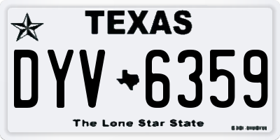 TX license plate DYV6359