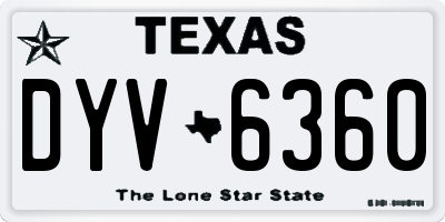 TX license plate DYV6360