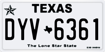 TX license plate DYV6361