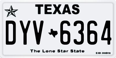 TX license plate DYV6364