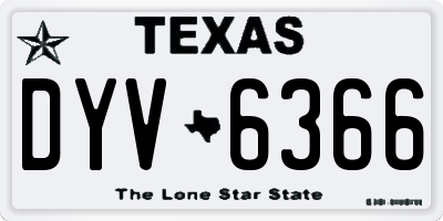 TX license plate DYV6366