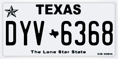 TX license plate DYV6368