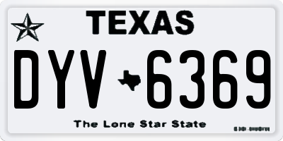 TX license plate DYV6369