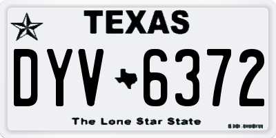 TX license plate DYV6372