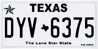 TX license plate DYV6375