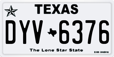 TX license plate DYV6376