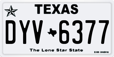 TX license plate DYV6377