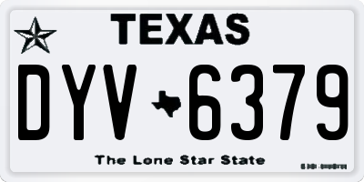 TX license plate DYV6379