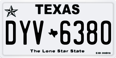 TX license plate DYV6380