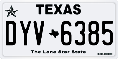TX license plate DYV6385