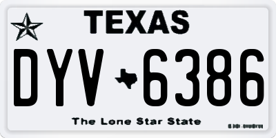TX license plate DYV6386