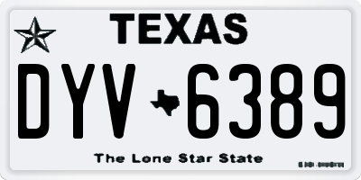 TX license plate DYV6389