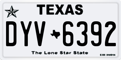 TX license plate DYV6392
