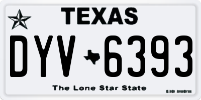 TX license plate DYV6393