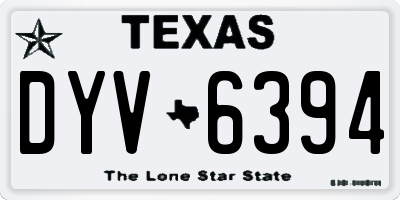 TX license plate DYV6394
