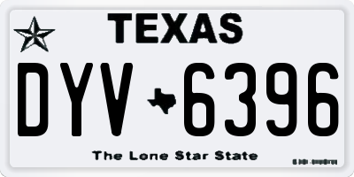 TX license plate DYV6396