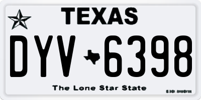 TX license plate DYV6398