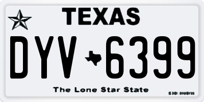 TX license plate DYV6399