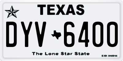TX license plate DYV6400
