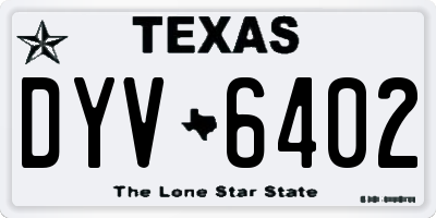 TX license plate DYV6402