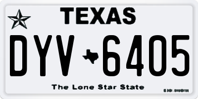 TX license plate DYV6405