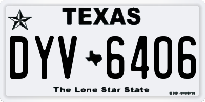 TX license plate DYV6406