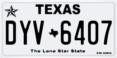 TX license plate DYV6407