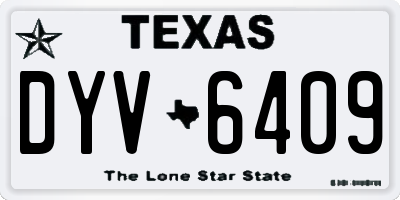 TX license plate DYV6409