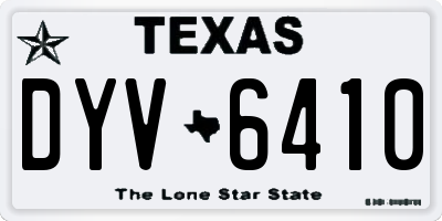 TX license plate DYV6410